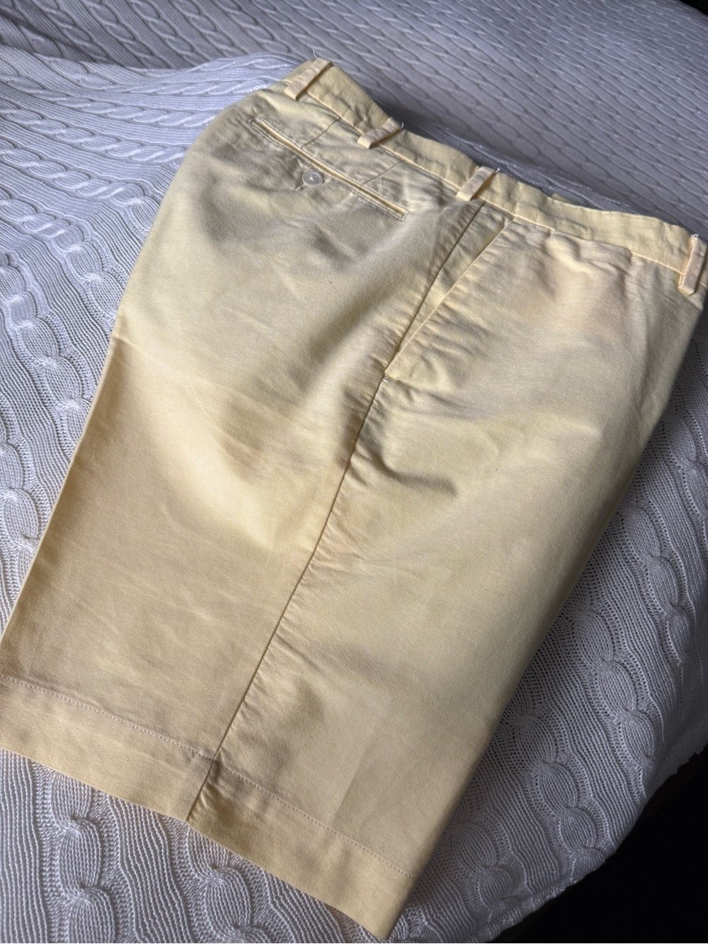 Vintage Polo by Ralph Lauren Pale Yellow Flat-Front Cotton Shorts